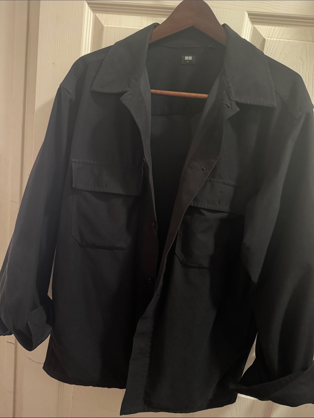 UNIQLO Black Lightweight Men's Shirt Jacket men’s large. Super cool!
